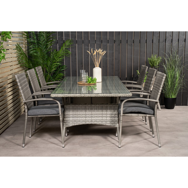 Bloomsbury Market 6-Sitzer Gartengarnitur Adhelin mit Polster | Wayfair.de